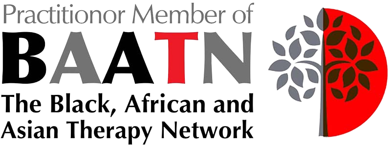 Logo of the Black, African, and Asian Therapy Network (BAATN), an organization supporting therapists and communities, represented here as part of Runell Edwards’ affiliations.